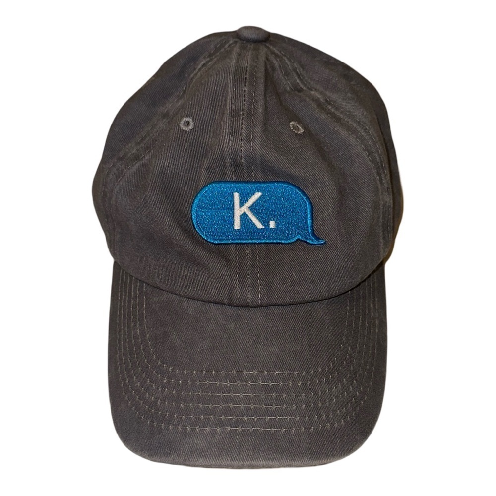 Grey Baseball Hat W/ Emoji Patch